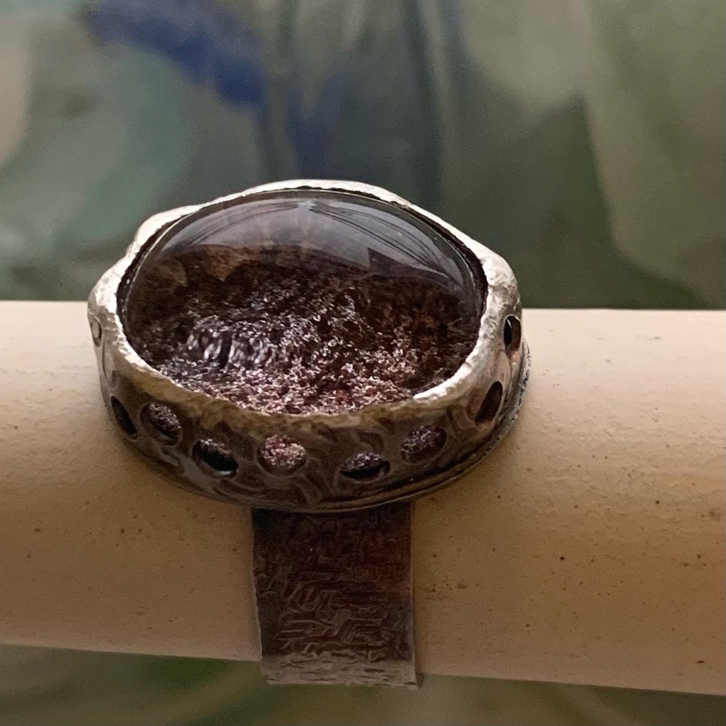 Rock Crystal Ghost Garden Ring