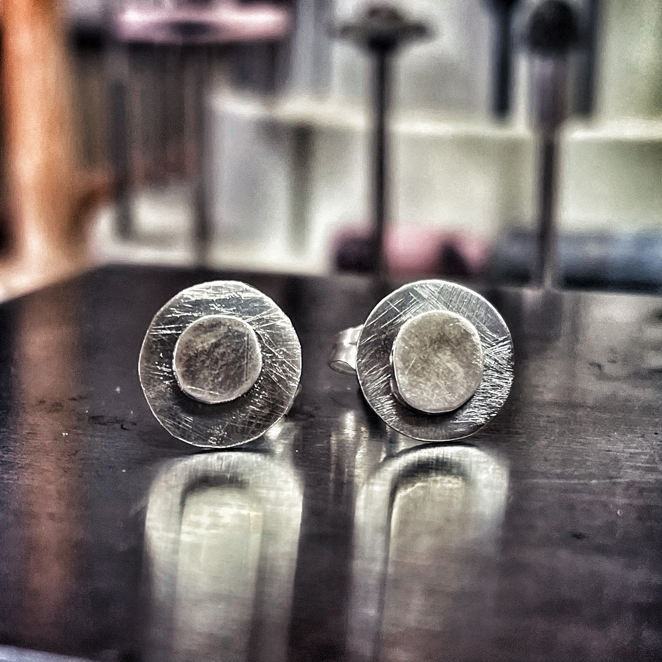 Brushed Organic Unisex Studs