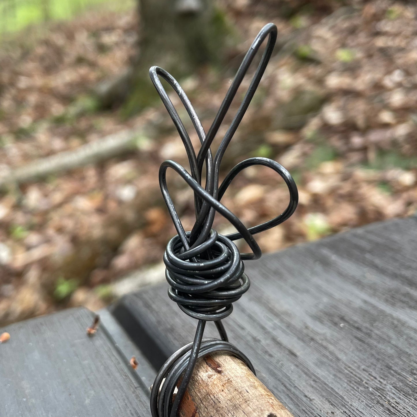 Black Wire Art Ring Size 8