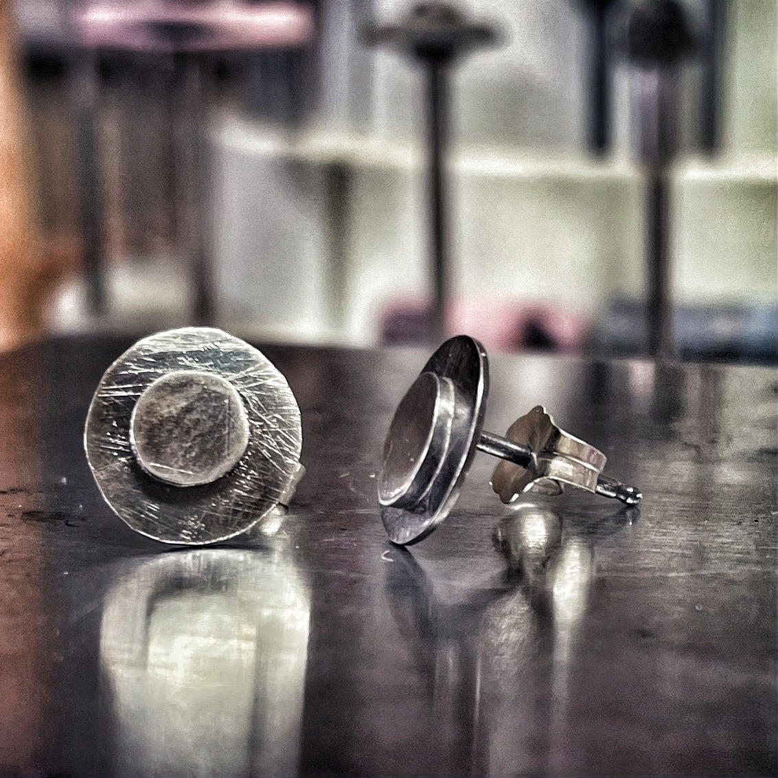 Brushed Organic Unisex Studs