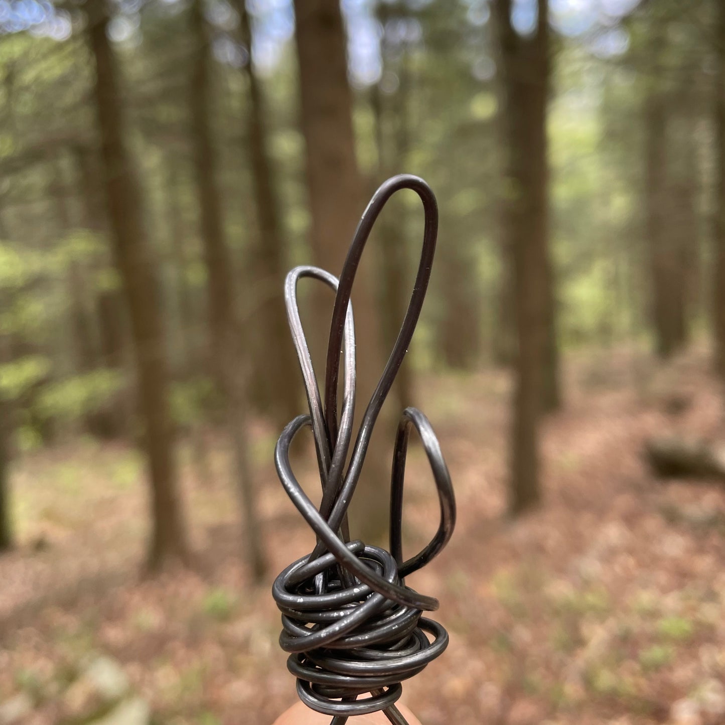 Black Wire Art Ring Size 8