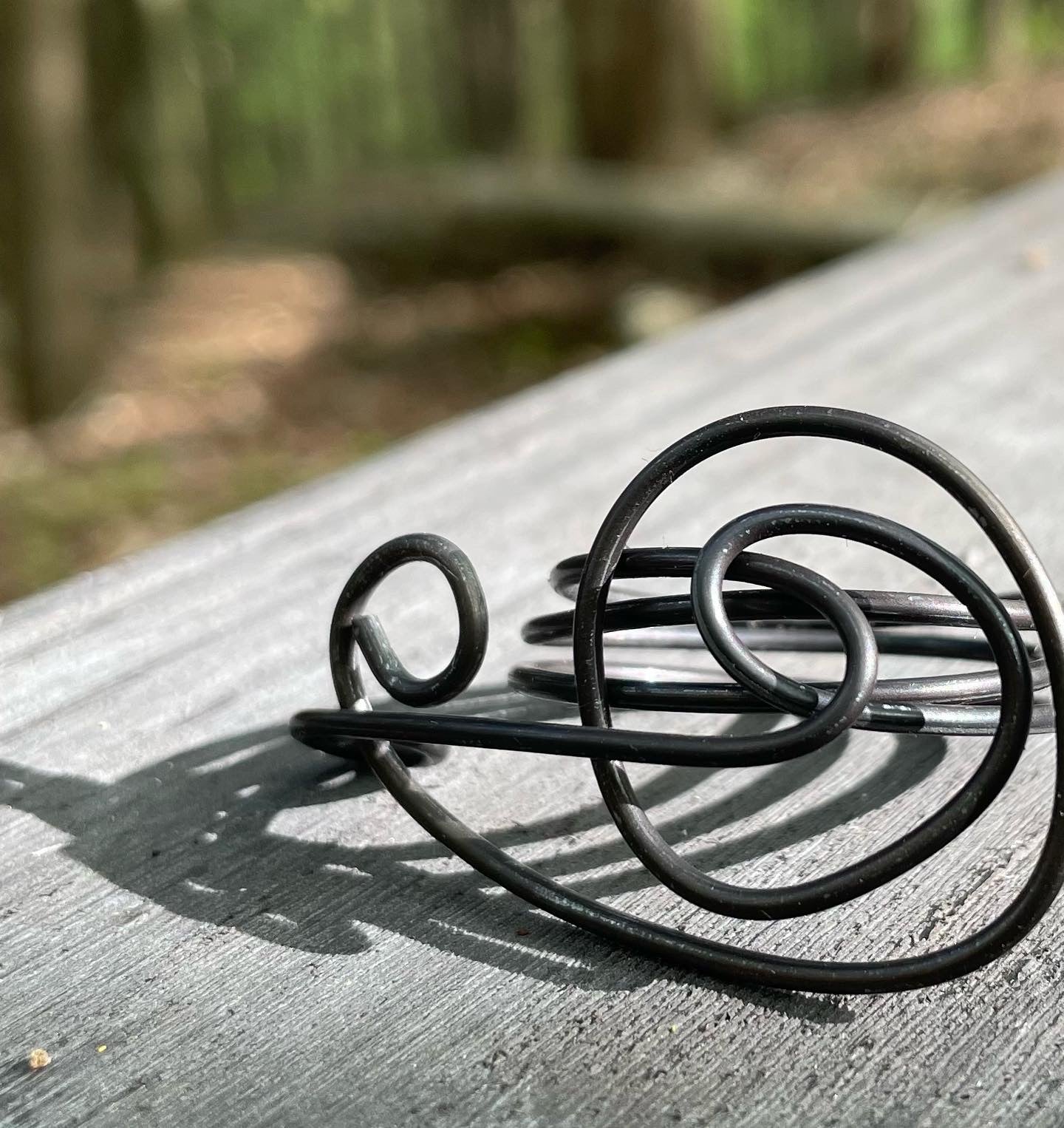 Black Wire Art Ring Size 14