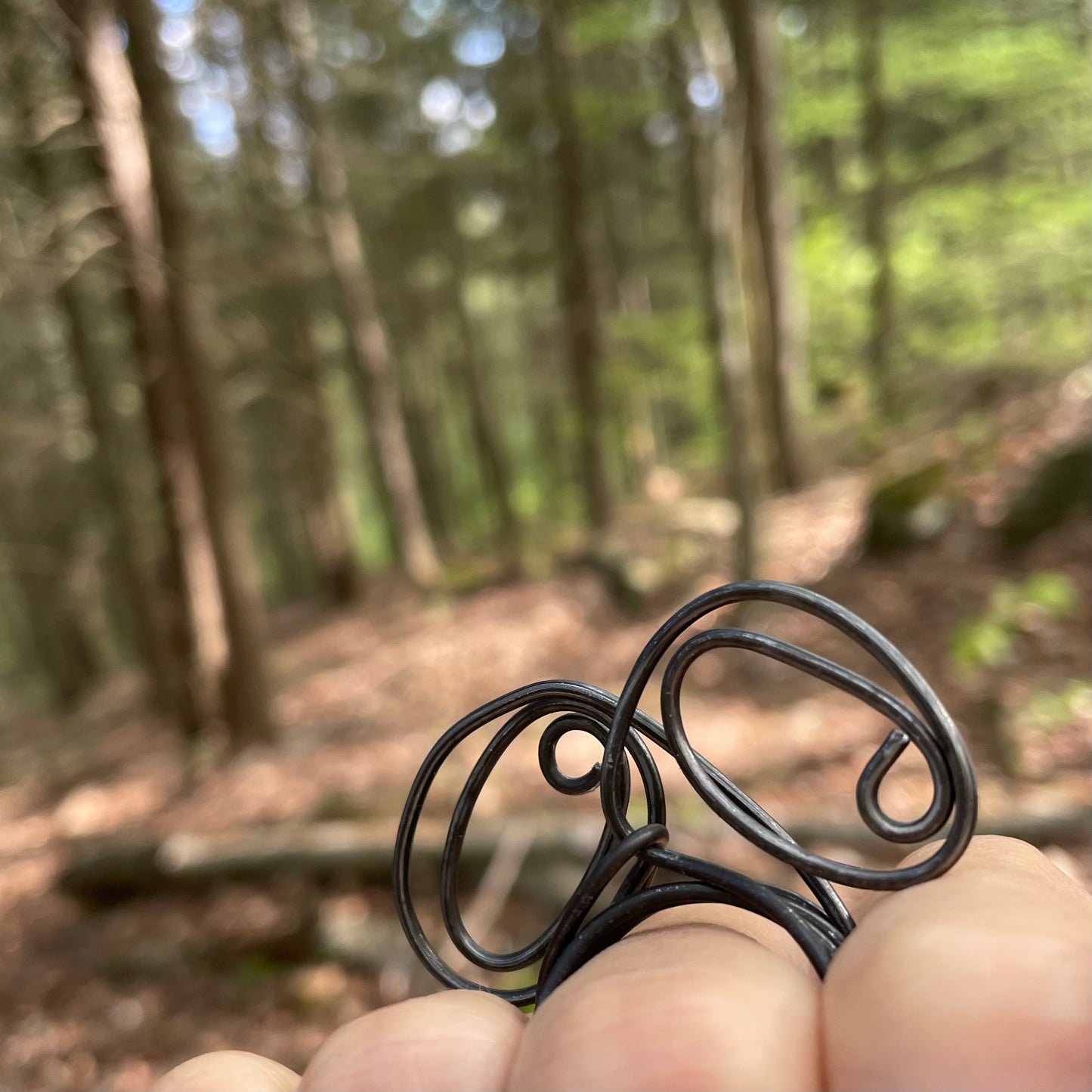 Black Wire Art Ring Size 12