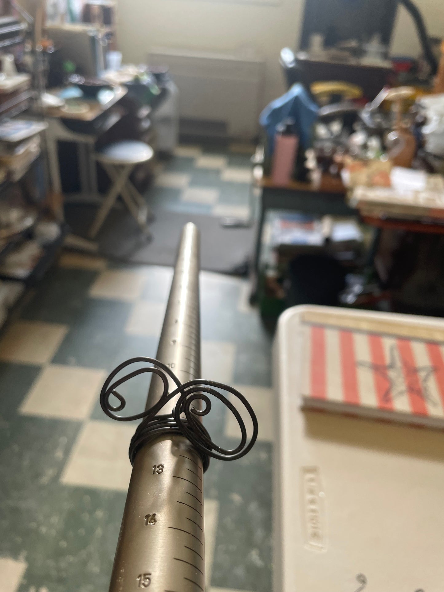 Black Wire Art Ring Size 12