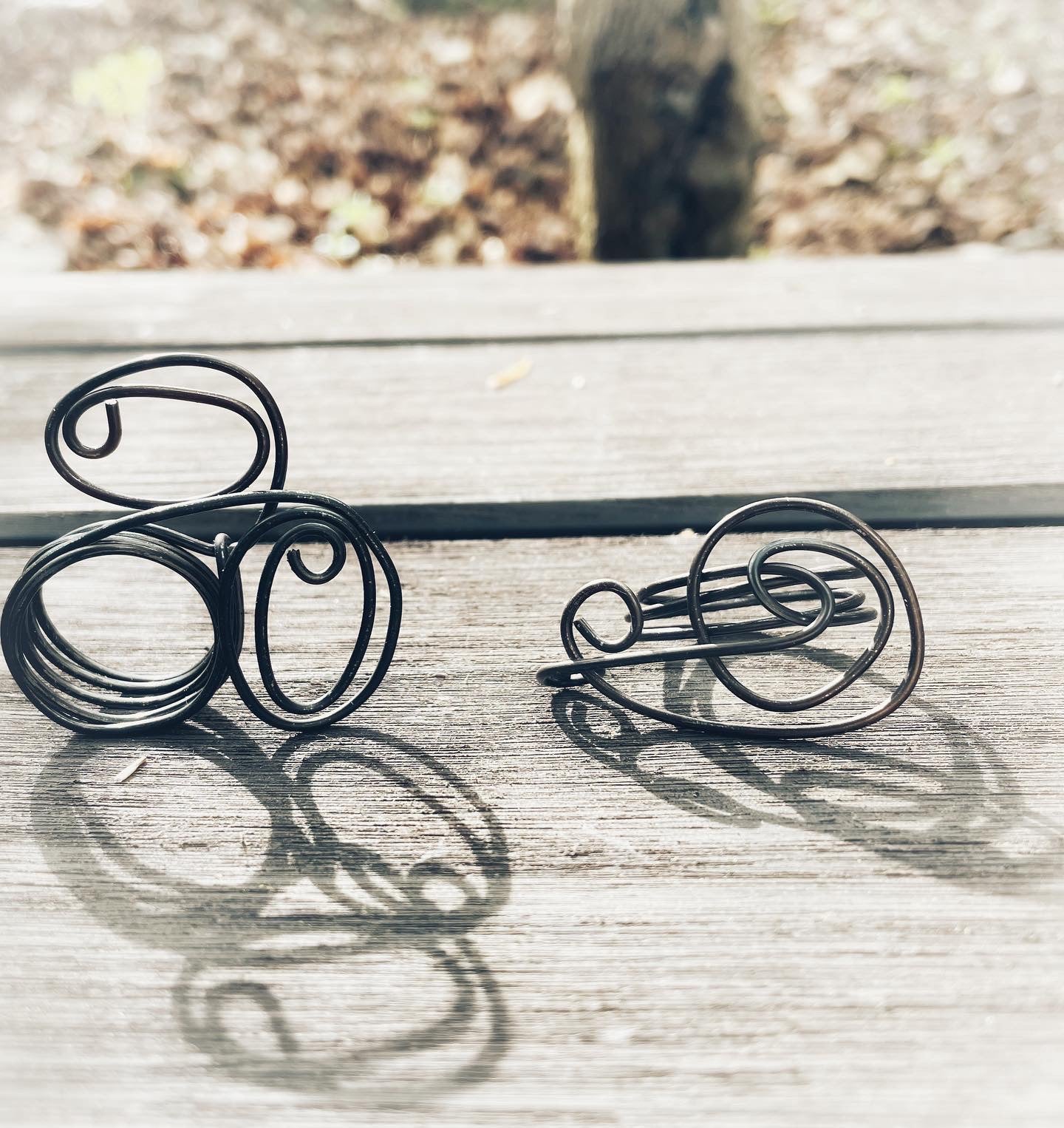 Black Wire Art Ring Size 12