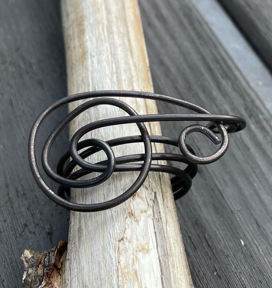 Black Wire Art Ring Size 14