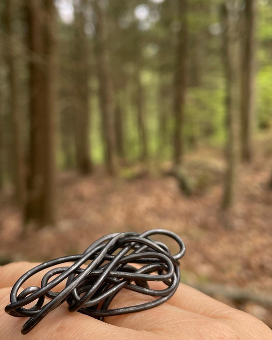 Black Wire Art Ring Size 7