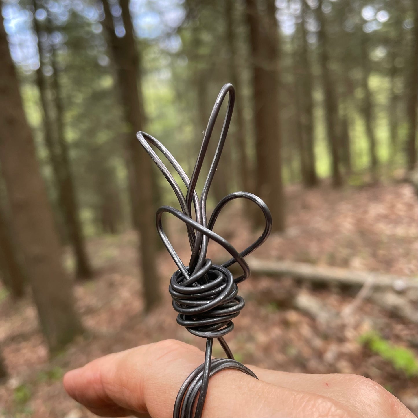 Black Wire Art Ring Size 8