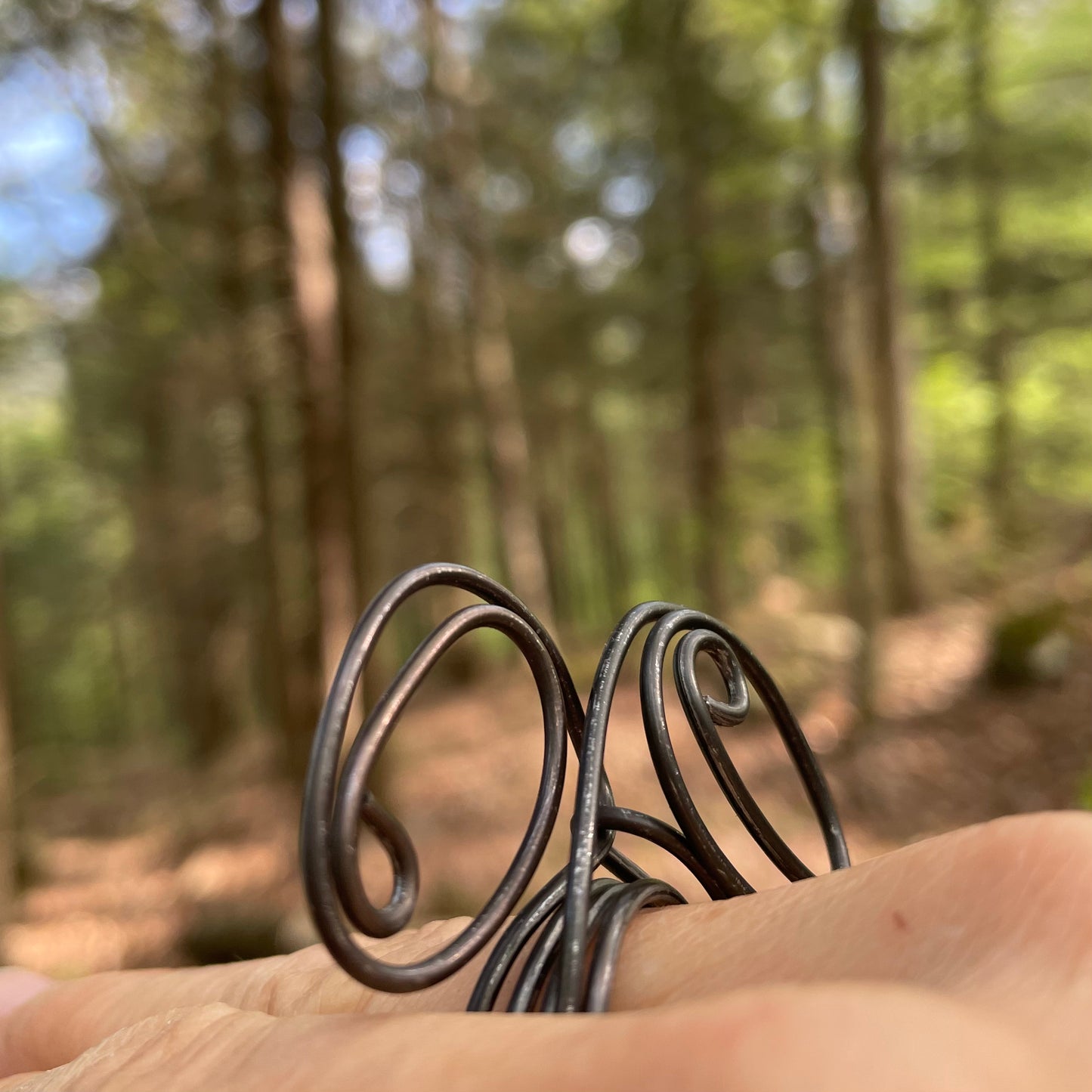 Black Wire Art Ring Size 12